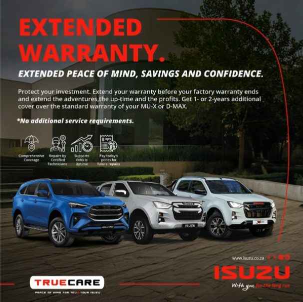 Isuzu Extended Warranty: one or two additional years of cover for MU-X or D-MAX